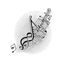 elvis music notes tattoo design idea