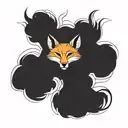 Make me tattoo templates in a simple sketch style for a fox spirit tattoo of Japanese culture in  tattoo design idea