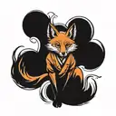 Make me tattoo templates in a simple sketch style for a fox spirit tattoo of Japanese culture in  tattoo design idea