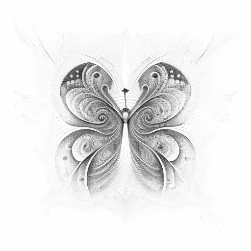 Sound waves forming a butterfly shape tattoo design idea
