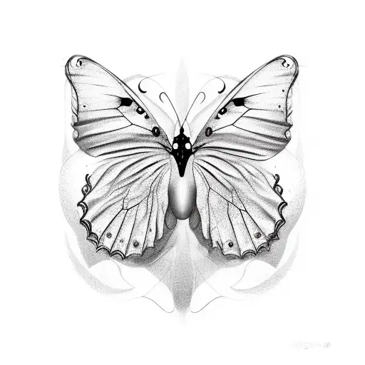 Sheet music transforming into a butterfly in sketch style tattoo design idea