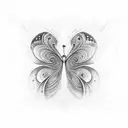 Sound waves forming a butterfly shape tattoo design idea