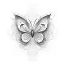 Sound waves forming a butterfly shape tattoo design idea