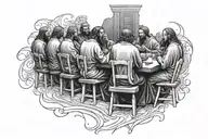 faceless last supper tattoo design idea