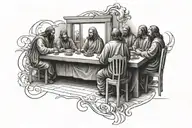 faceless last supper tattoo design idea