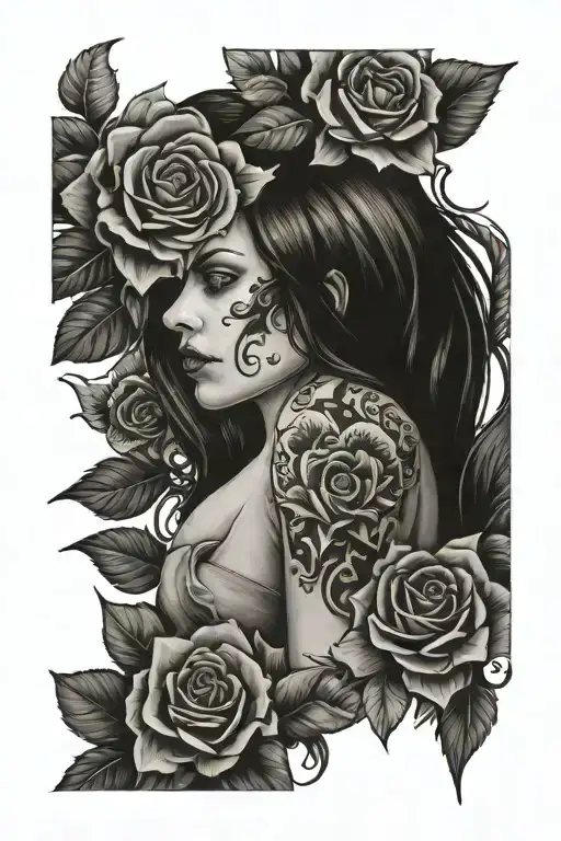 This is for an older sister , she was the oldest I'm the youngest ,she's always been there for me and had my back , we l tattoo design idea