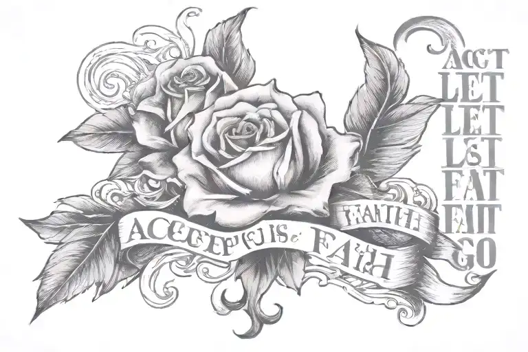 quote " accept what is let go of what was and have faith of what will be  tattoo design idea