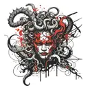 Medusa devil tattoo design idea