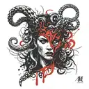 Medusa devil tattoo design idea