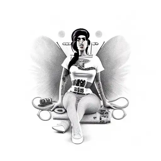 Amy Winehouse corpo inteiro  tattoo design idea