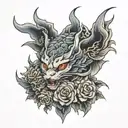 gojo satoru sleep tattoo design idea