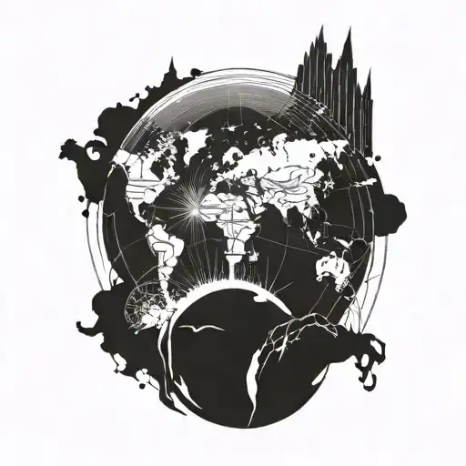A band tattoo representing running a marathon on all seven continents tattoo design idea