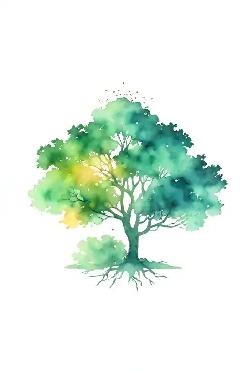 burning tree inside tattoo design idea