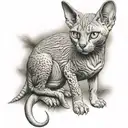 Sphinx Cat full body tattoo design idea