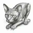 Sphinx Cat full body tattoo design idea