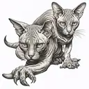 Sphinx Cat full body tattoo design idea