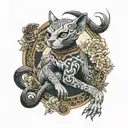 Sphinx Cat full body tattoo design idea