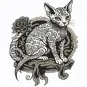 Sphinx Cat full body tattoo design idea