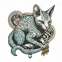Sphinx Cat full body tattoo design idea