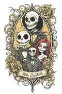 jack skellington and sally couples tattoo tattoo design idea