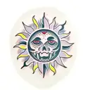 sun and cookie tattoo design idea