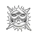 sun and cookie tattoo design idea