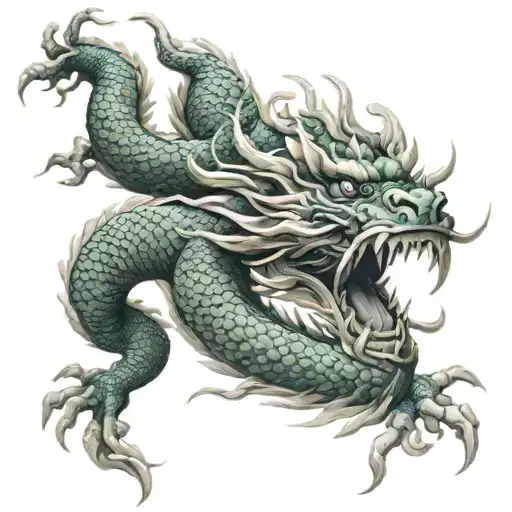 亚索 shen long of dragon tattoo design idea