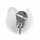 burning old school microphone  tattoo design idea
