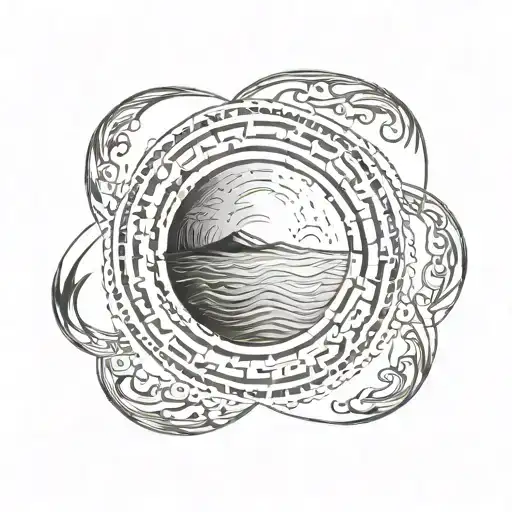 Circle with words "Swimming in circles" tattoo design idea