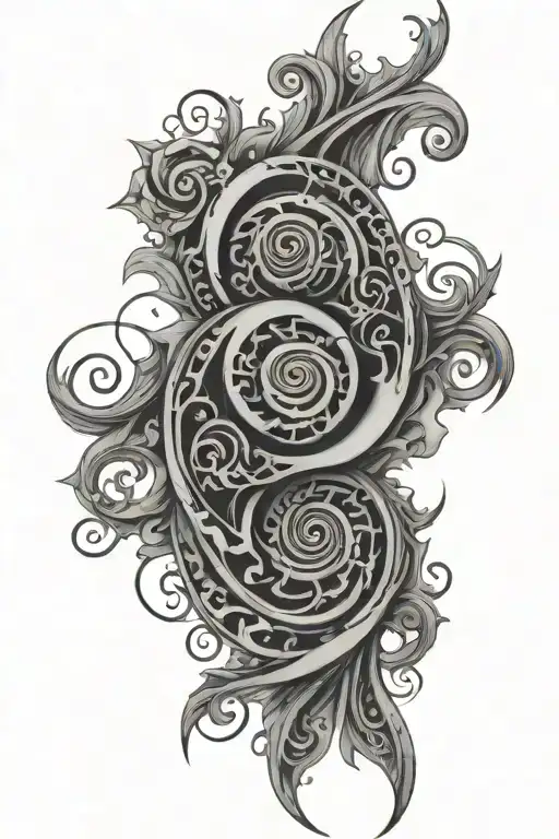 gothic spiral tattoo design idea