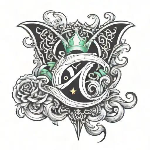 Name with letter y a chupete: Noah tattoo design idea