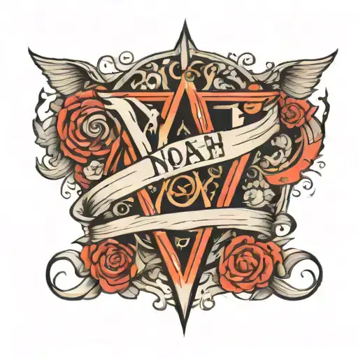 Name with letter: Noah tattoo design idea