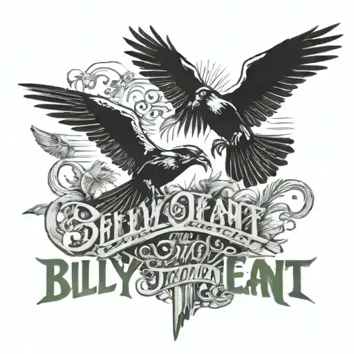 Billy Talent Two album logo with birds flying in the background  tattoo design idea