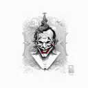 psychedelic deck joker tattoo design idea