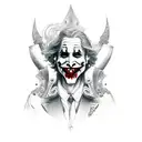 psychedelic deck joker tattoo design idea