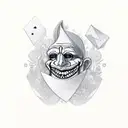 psychedelic deck joker tattoo design idea