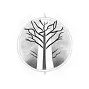 Tall Tree with roots reaching down symmetrical to length of the tree  tattoo design idea