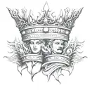 crowns king and queen  tattoo design idea