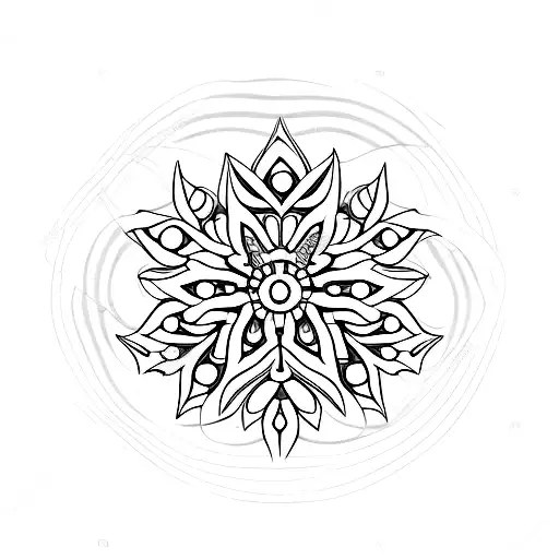 daisy mixed with 4 leaf clover, snowflakes and taurus constellation  tattoo design idea