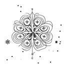 daisy mixed with 4 leaf clover, snowflakes and taurus constellation  tattoo design idea