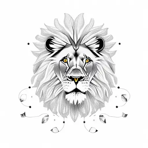 Lion with basketball, number 25, hibiscus flowers  tattoo design idea