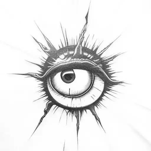 eye ball creepy dark monster tattoo design idea