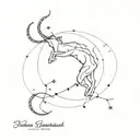 Zodiac Sign Taurus and Capricorn constellation merging tattoo design idea