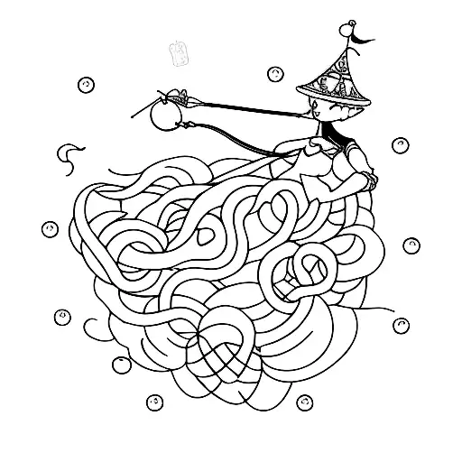 string forming word Charlotte under a disney balloon tattoo design idea