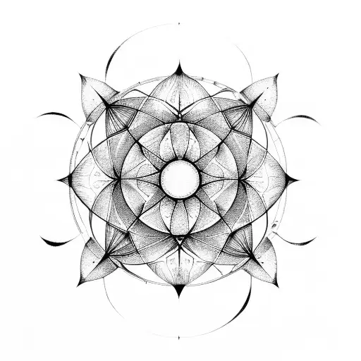 Spiritual Sacred Geometry Butterfly Moon Phases tattoo design idea