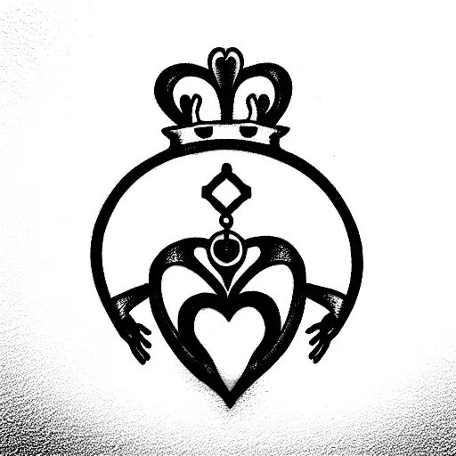 minimalist claddagh tattoo design idea