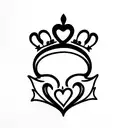 minimalist claddagh tattoo design idea