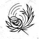 mockingbird flowers waves  tattoo design idea