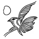 mockingbird flowers waves  tattoo design idea