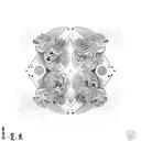 Gemini, two faces, fine line tattoo design idea